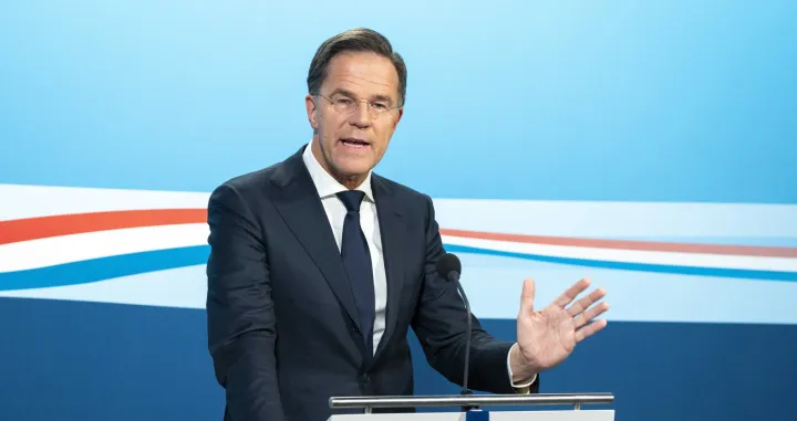 epa10377202 Netherlands Prime Minister Mark Rutte speaks to the press after the last weekly cabinet meeting of 2022 in The Hague, Netherlands, 23 December 2022. EPA/lex van lieshout fotografie/Lex Van Lieshout Fotografie