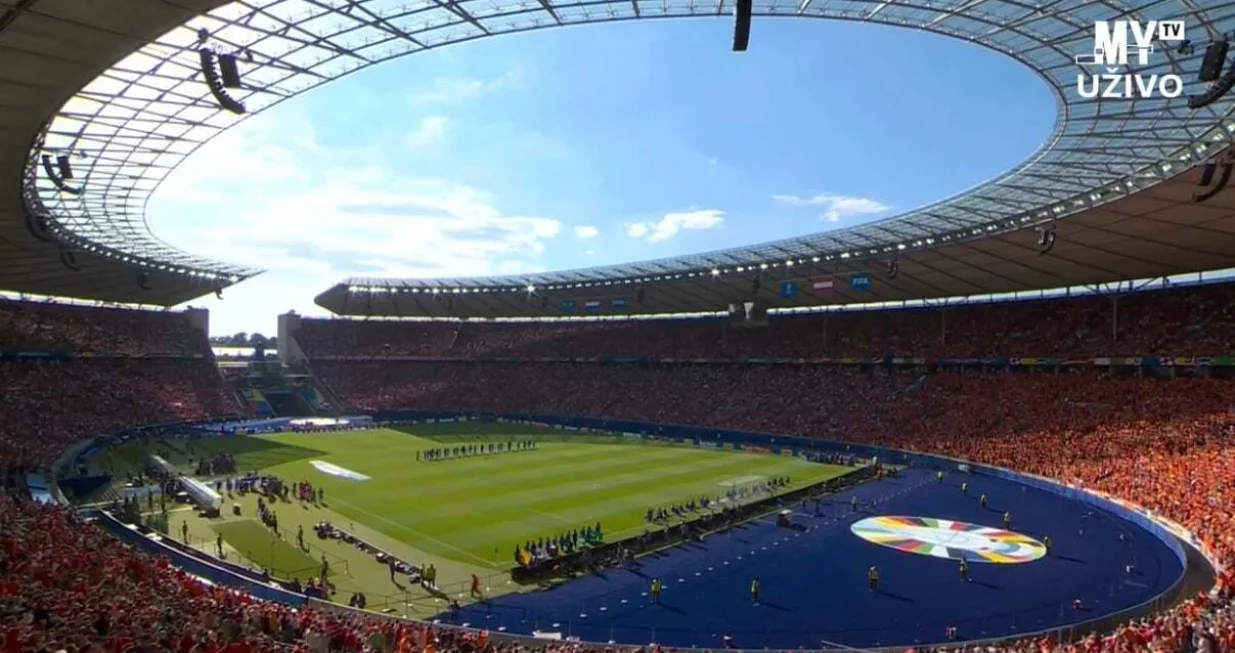 Olimpijski stadion u Berlinu uoči jučerašnje utakmice Nizozemska - Austrija