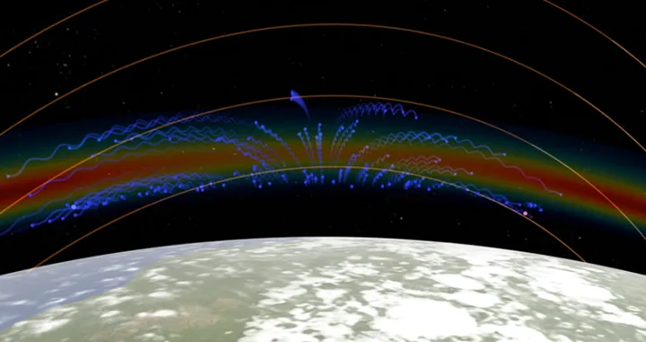 Plazma trake se stvaraju u Zemljinoj atmosferi. (NASA-in Studio za naučnu vizualizaciju)/
