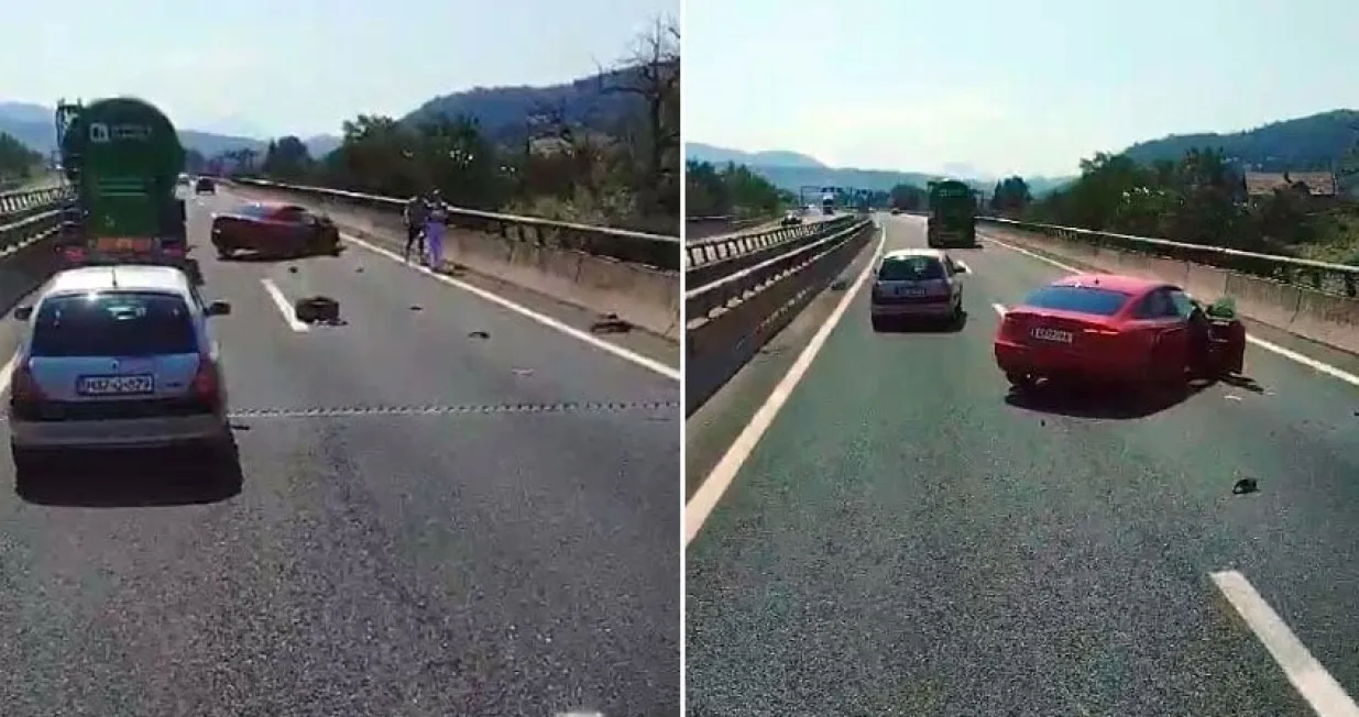 Saobraćajna nesreća na autoputu/PrtSc/