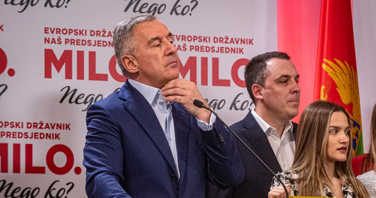 Podgorica, Crna Gora -Predsjednički kandidat Demokratske partije socijalista (DPS) Milo Đukanović (Milos Vujovic - Anadolu Agency)/�