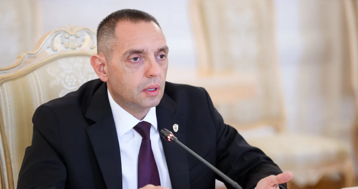 epa10133548 A handout photo made available by Russian Foreign Affairs Ministry press service shows erbian Interior Minister Aleksandar Vulin attending talks with Russian Foreign Minister Sergei Lavrov (not pictured) in Moscow, Russia, 22 August 2022. Serbian Interior Minister is on a working visit in Moscow. EPA/RUSSIAN FOREIGN AFFAIRS MINISTRY/HANDOUT MANDATORY CREDIT HANDOUT EDITORIAL USE ONLY/NO SALES/Russian Foreign Affairs Ministry/Handout