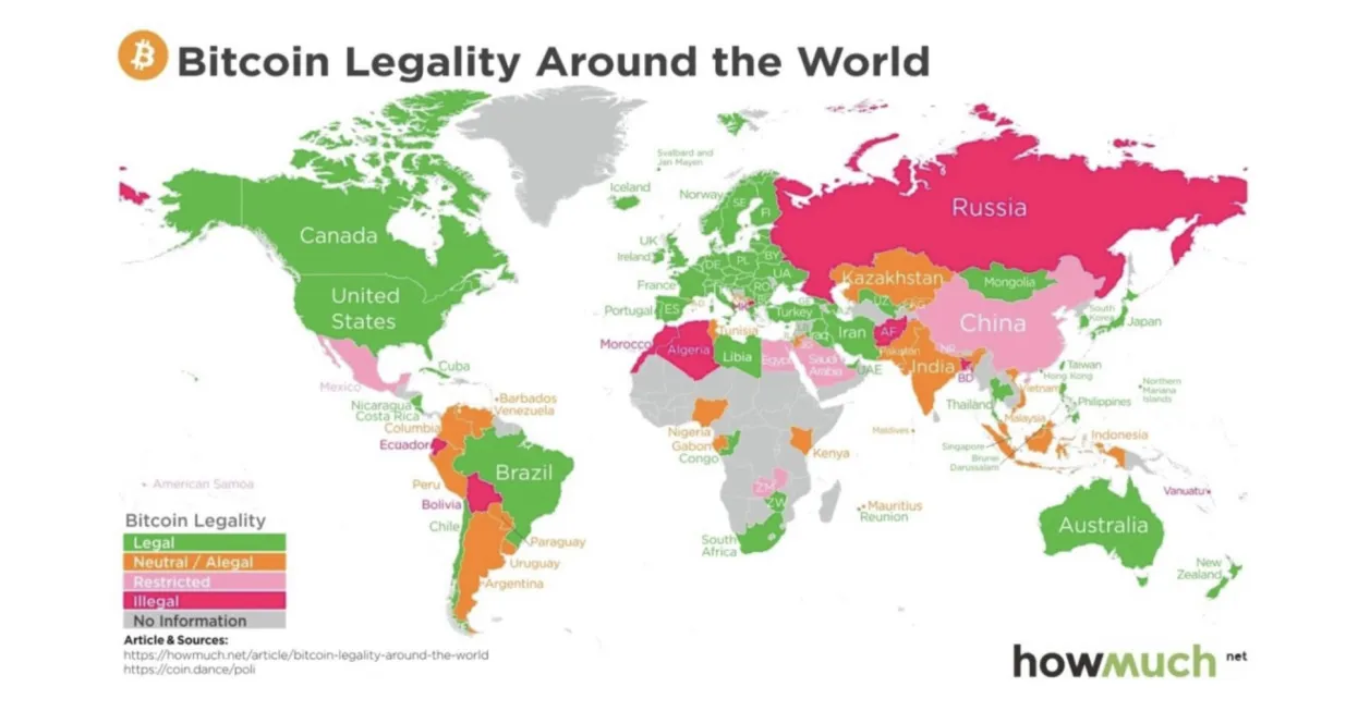 Zemlje koje su legalizovale bitkoin/