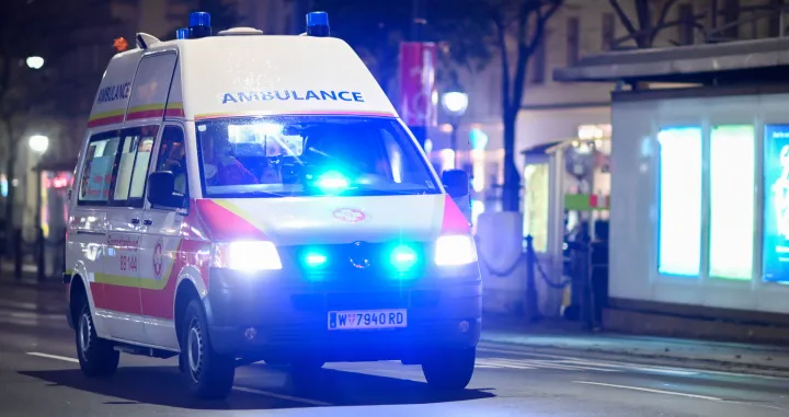 epa08794207 An Ambulance arrives after a shooting near the Stadttempel' synagogue in Vienna, Austria, 02 November 2020. According to recent reports, at least one person is reported to have died and many are injured in what officials treat as a terror attack. EPA/CHRISTIAN BRUNA/Christian Bruna