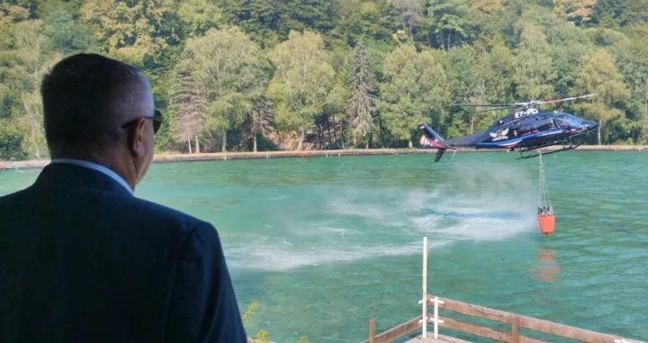 Radovan Višković posjeta Tjentište, požar/