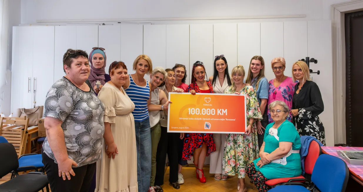 Udruženje Pomozi.ba doniralo je 100.000 KM Udruženje oboljelih i liječenih od karcinoma dojke i ginekoloških karcinoma Renesansa/Pomozi.ba