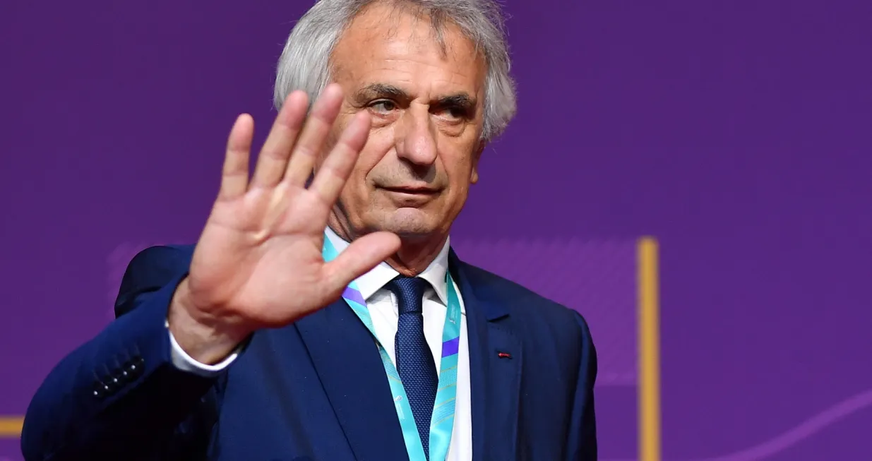 epa09863836 Head coach of the Moroccan national soccer team Vahid Halilhodzic arrives for the main draw for the FIFA World Cup 2022 in Doha, Qatar, 01 April 2022. EPA/NOUSHAD THEKKAYIL