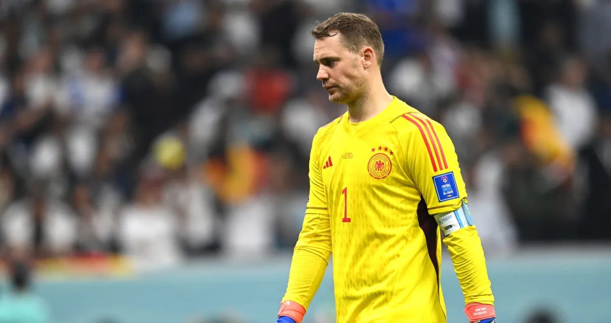 epa10343015 German goalkeeper Manuel Neuer after the FIFA World Cup 2022 group E soccer match between Costa Rica and Germany at Al Bayt Stadium in Al Khor, Qatar, 01 December 2022. EPA/Georgi Licovski