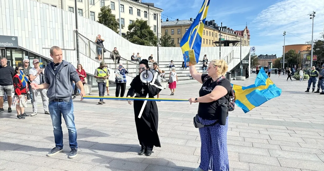 Ekstremni desničari, protest protiv muslimana, Štokholm, Švedska/Anadolija/