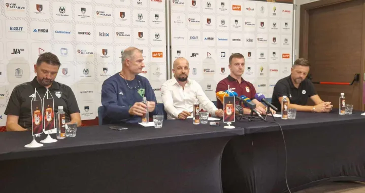 Press-konferencija KK BosnaDubravko BarbarićZoran Ka&scaron;ćelanNenad MarkovićDejan Kamenja&scaron;evićBranko Čuić