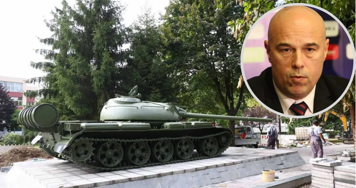 Milan Tegeltija o tenku ispred Druge gimnazije u Sarajevu/N1/Oslobođenje kolaž/Namik Šahinpašić