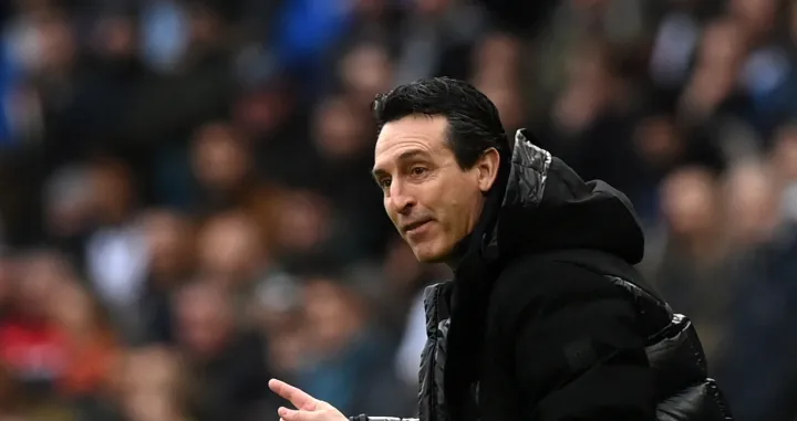 epa10385359 Aston Villa manager Unai Emery reacts during the English Premier League soccer match between Tottenham Hotspur and Aston Villa in London, Britain, 01 January 2023. EPA/Neil Hall EDITORIAL USE ONLY. No use with unauthorized audio, video, data, fixture lists, club/league logos or 'live' services. Online in-match use limited to 120 images, no video emulation. No use in betting, games or single club/league/player publications