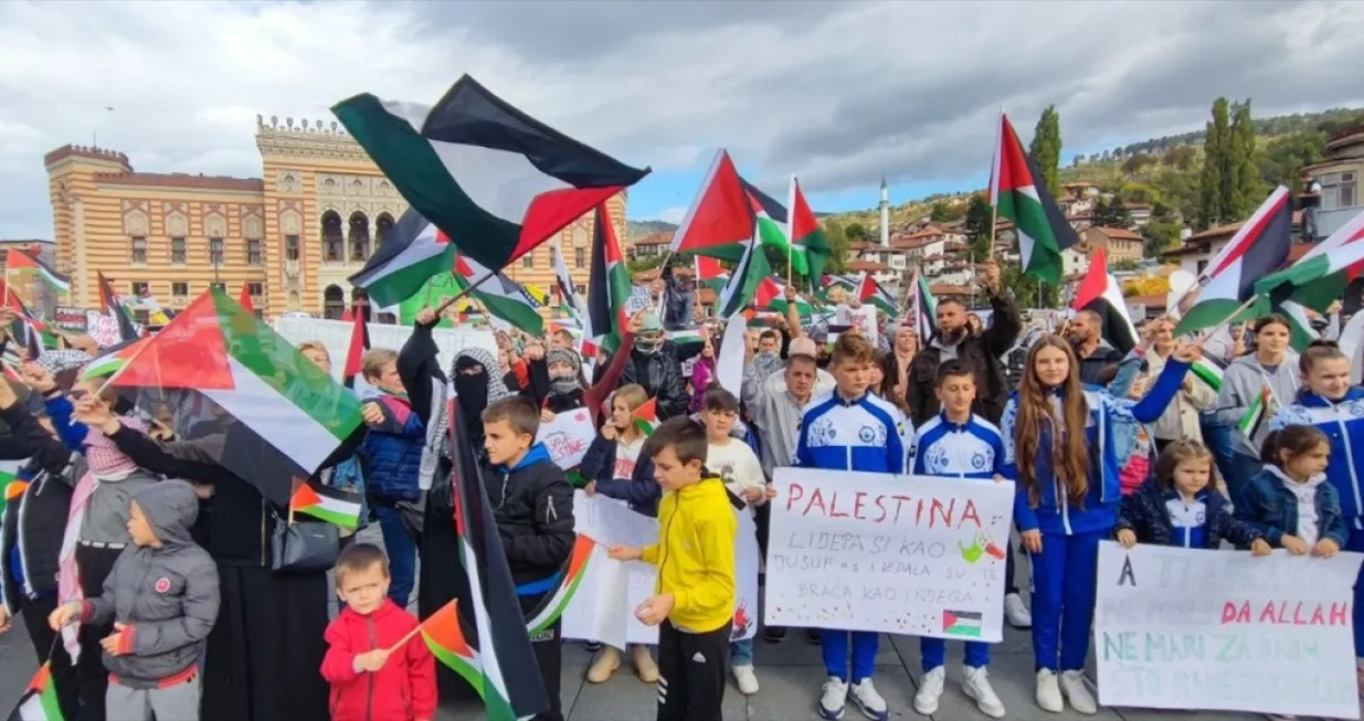 Skup podrške Palestini u Sarajevu, Palestina, Gaza, Sarajevo, Palestinska zajednica u BiH/Anadolija