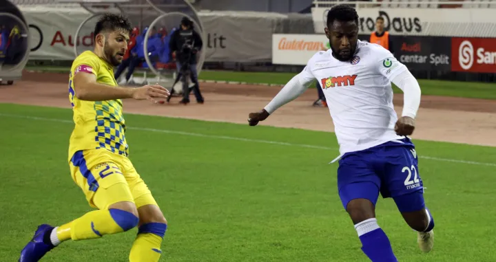 Split: Utakmica 14. kola HT Prve lige izmeД'u Hajduka i Inter-ZapreЕЎiД‡a 10.11.2018., Gradski stadion Poljud, Split - Hrvatski Telekom Prva liga, 14. kolo, HNK Hajduk Split - NK Inter-Zapresic. Herdi Prenga, Ahmed Said Said. rPhoto: Miranda Cikotic/PIXSELL 