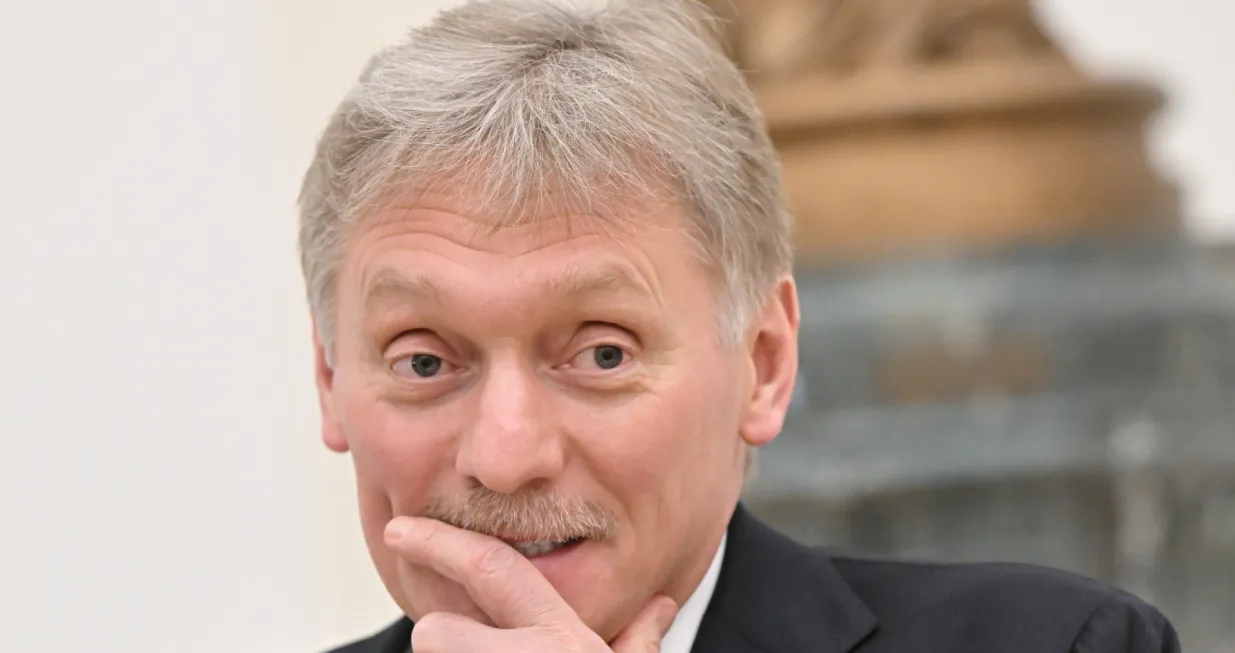 epa09769906 Kremlin spokesman Dmitry Peskov is pictured during a joint press conference of the Russian and Belarusian Presidents following their meeting at the Kremlin in Moscow, Russia, 18 February 2022. EPA/SERGEY GUNEEV/SPUTNIK/KREMLIN POOL MANDATORY CREDIT/Sergey Guneev/Sputnik/Kremlin Pool