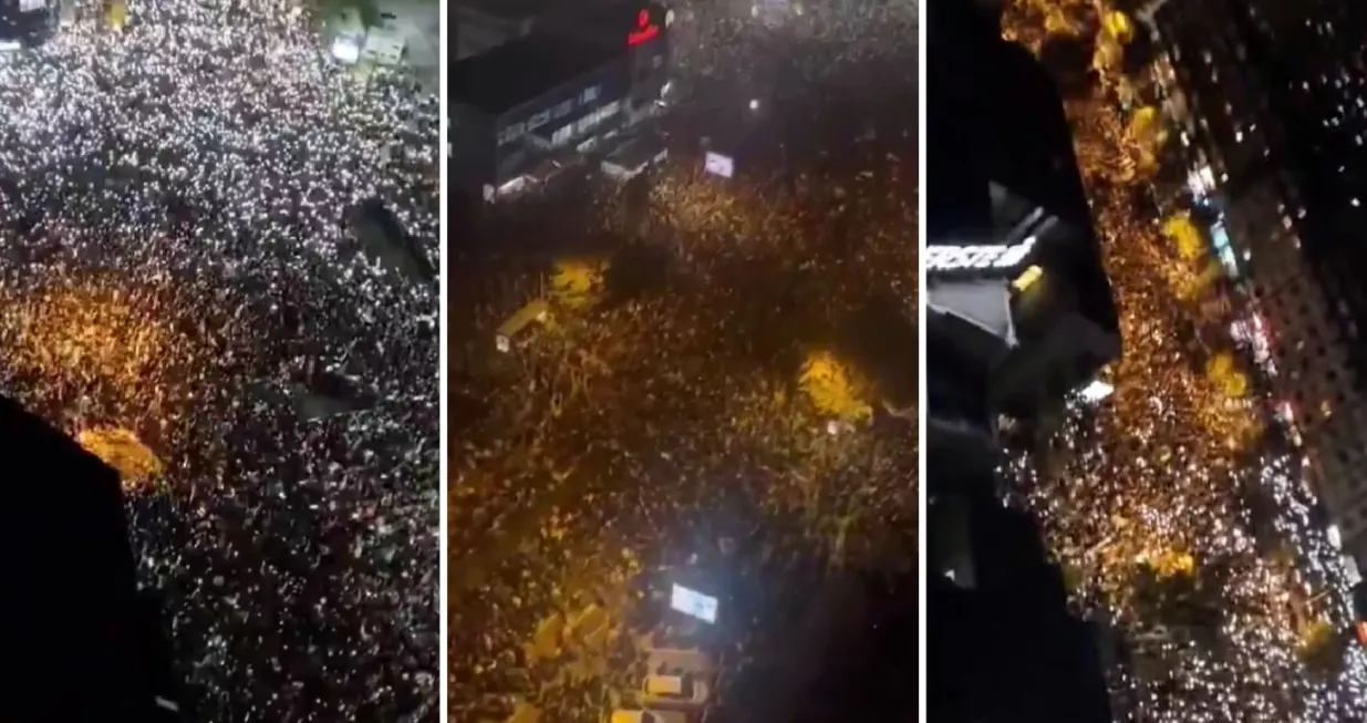 Novi Sad, protest, slike iz Zraka, snimci iz zraka/PrtSc/Namik Šahinpašić