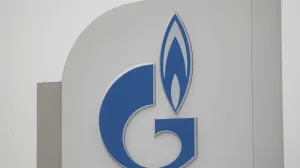 epa10334410 Russian state-controlled gas giant Gazprom logo seen at a Gazprom Neft gas station in Moscow, Russia, 28 November 2022. Gazprom decided not to reduce the supply of gas through Ukraine, as Moldova eliminated violations of payment for gas supplies in November and paid off with Russia for the fuel that settled in Ukraine. Gazprom reported that they were going to start mothballing equipment at the 'Portovaya' and 'Slavyanskaya' compressor stations, which pumped fuel into the Nord Stream pipelines. EPA/MAXIM SHIPENKOV/Maxim Shipenkov