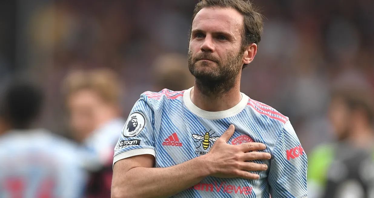 epa09966761 Manchester United's Juan Mata reacts after the English Premier League soccer match between Crystal Palace and Manchester United in London, Britain, 22 May 2022. EPA/Vince Mignott EDITORIAL USE ONLY. No use with unauthorized audio, video, data, fixture lists, club/league logos or 'live' services. Online in-match use limited to 120 images, no video emulation. No use in betting, games or single club/league/player publications