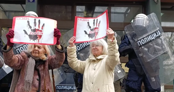 Intervenisala je policija u opremi za razbijanje demonstracija i odgurala/Anadolija/