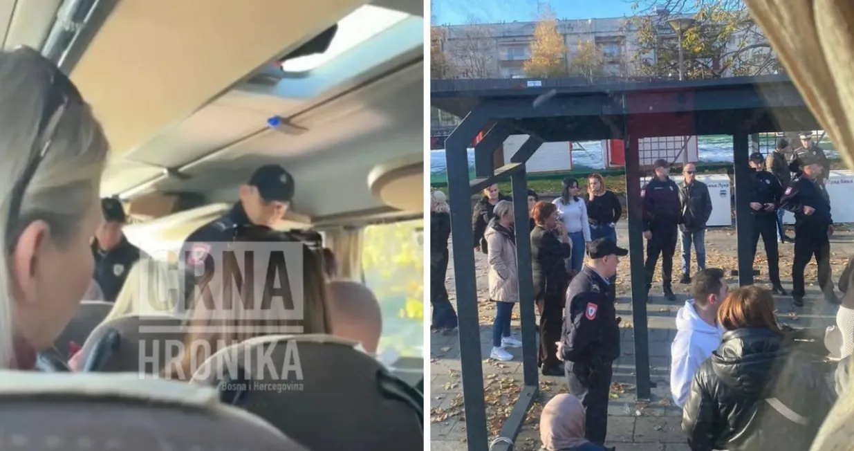 Policija pretresa autobus/ Crna Hronika/