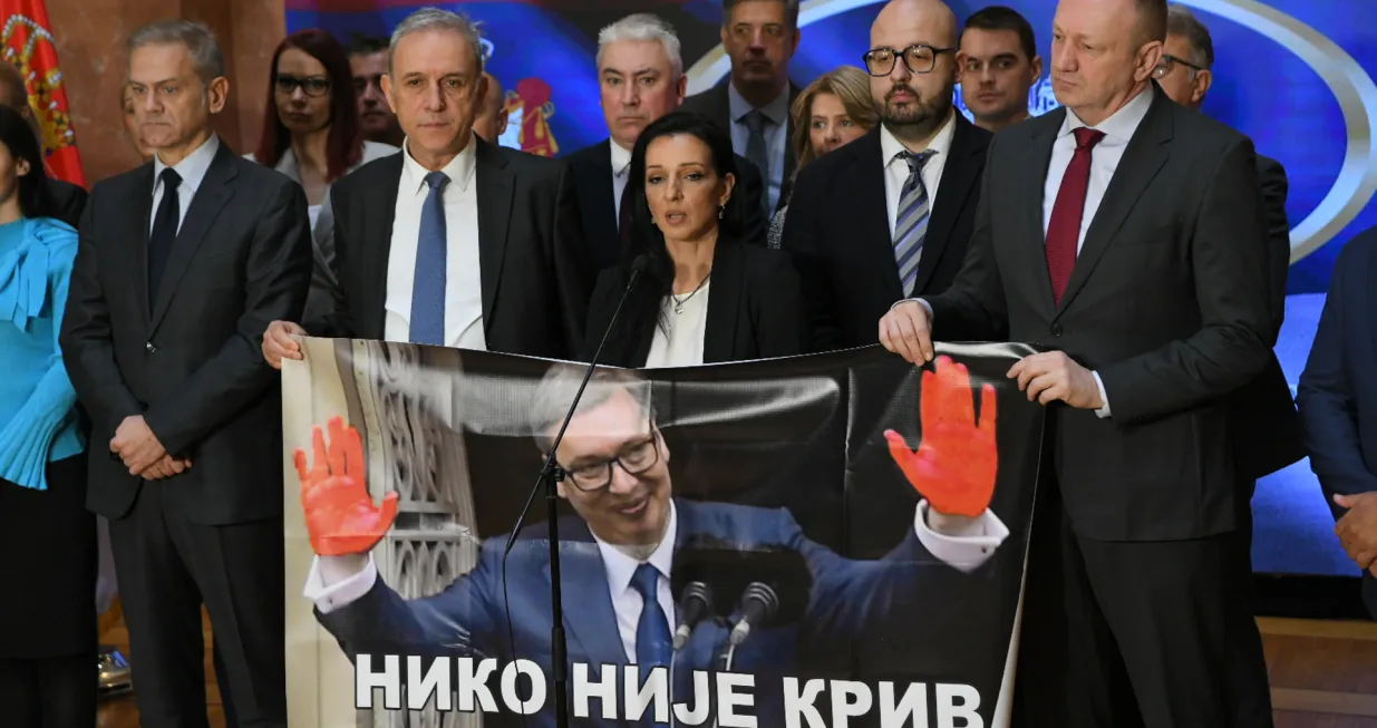 27, November, 2024, Belgrade - The press conference of the parliamentary groups Party of Freedom and Justice and SERBIA CENTER - HEART was held in the House of the National Assembly. Zdravko Ponos, Marinika Tepic, Dragan Djilas. Photo: R.Z./ATAImages27, novembar, 2024, Beograd - Konferencija za novinare poslanickih grupa Stranka slobode i pravde i SRBIJA CENTAR – SRCE odrzana je u Domu Narodne skupstine. Photo: R.Z./ATAImages/R.z.