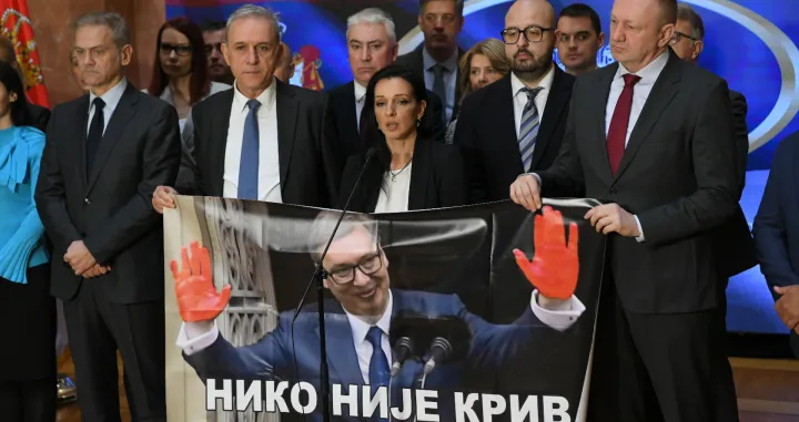 27, November, 2024, Belgrade - The press conference of the parliamentary groups Party of Freedom and Justice and SERBIA CENTER - HEART was held in the House of the National Assembly. Zdravko Ponos, Marinika Tepic, Dragan Djilas. Photo: R.Z./ATAImages27, novembar, 2024, Beograd - Konferencija za novinare poslanickih grupa Stranka slobode i pravde i SRBIJA CENTAR – SRCE odrzana je u Domu Narodne skupstine. Photo: R.Z./ATAImages/R.z.