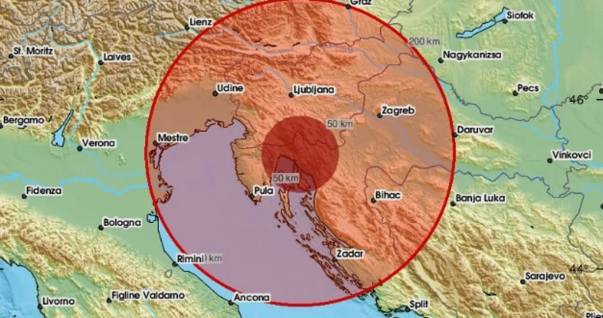 Novi zemljotres u Hrvatskoj/EMSC/