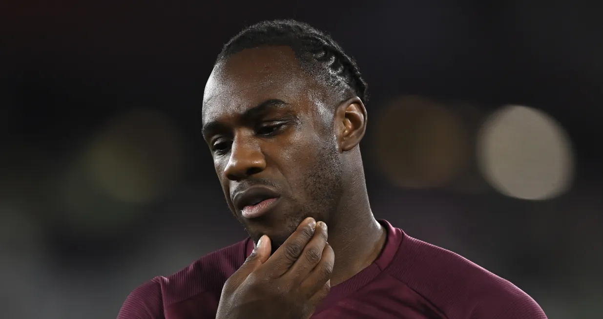 epa09498605 West Ham's Michail Antonio reacts before the UEFA Europa League group H soccer match between West Ham United and Rapid Vienna in London, Britain, 30 September 2021. EPA/NEIL HALL