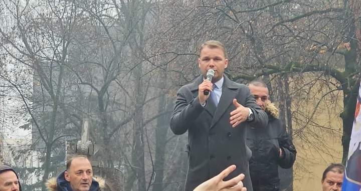 Draško Stanivuković na protestu u Banjoj Luci/Goran Dakić