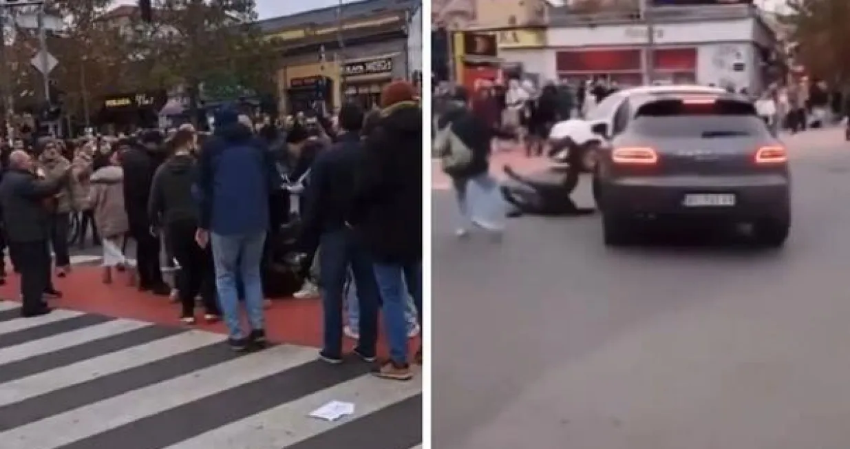 Batinaši, Novi Sad, protest, udarili automobilom pješake/PrtSc/X