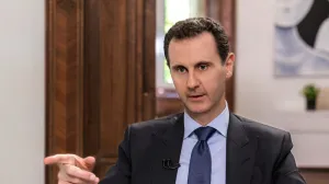 epa06837012 Syrian President Bashar al-Assad gives an interview to the Russian NTV Channel in Damascus, Syria, 24 June 2018. Assad affirmed that any constitutional reform in Syria should be done by a national referendum which is wholly a Syrian matter, with no way related to the will of the United Nations or foreign countries. EPA-EFE/SANA/Sana