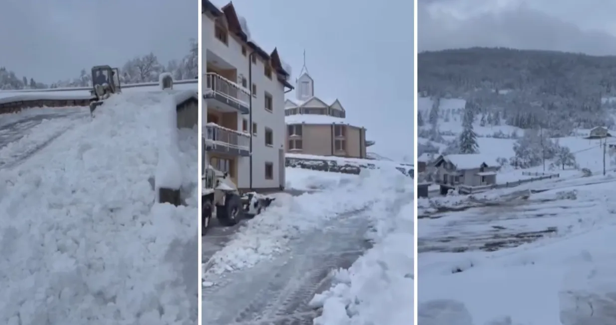 Bugojno, komšije Bošnjaci, čišćenje snijega kod crkve/Namik Šahinpašić