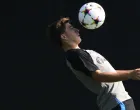 epa10163666 FC Barcelona's Pablo Torre during the training of the team held at Joan Gamper Sports City of Barcelona, Spain, 06 September 2022. FC Barcelona will face Viktoria Plzen in a UEFA Champions League group stage soccer match on 07 September. EPA/Alejandro Garcia