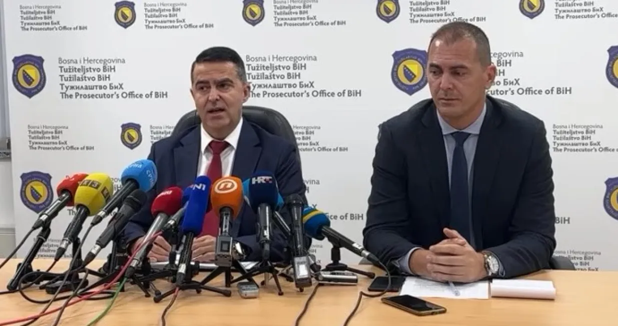 Tužilaštvo Bosne i Hercegovine održalo je press konferenciju, a povodom hapšenja ministra sigurnosti Nenada Nešića i ostalih u akciji "Tunel 2"./Screenshot