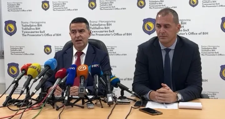 Tužilaštvo Bosne i Hercegovine održalo je press konferenciju, a povodom hapšenja ministra sigurnosti Nenada Nešića i ostalih u akciji "Tunel 2"./Screenshot