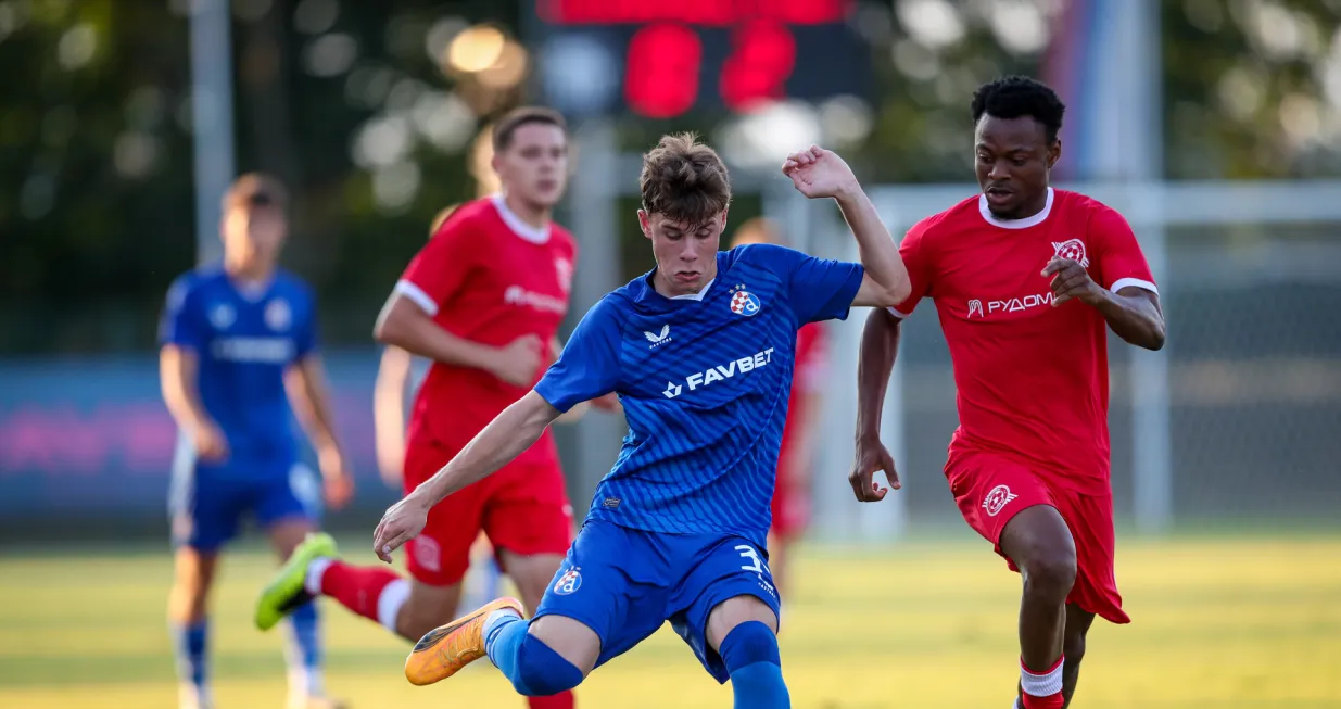 17.07.2024., Sportski park, Lendava, Slovenija - Prijateljska utakmica tijekom priprema, GNK Dinamo - Krivbas KR. Noa Mikic, Oche Ochowechi Photo: Matija Habljak/PIXSELL