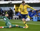 epa10315138 Algeria's Nabil Bentaleb (L) and Sweden's Viktor Gyokeres in action during the International friendly soccer match Sweden vs Algeria at Eleda Stadium in Malmo, Sweden, 19 November 2022. EPA/Johan Nilsson/TT SWEDEN OUT