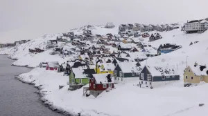 epa09098305 A general view of Myggedalen area in Nuuk, Greenland, 25 March 2021. Greenland will hold parliamentary elections on 06 April 2021. EPA/Christian Klindt Soelbeck DENMARK OUT/Christian Klindt Soelbeck