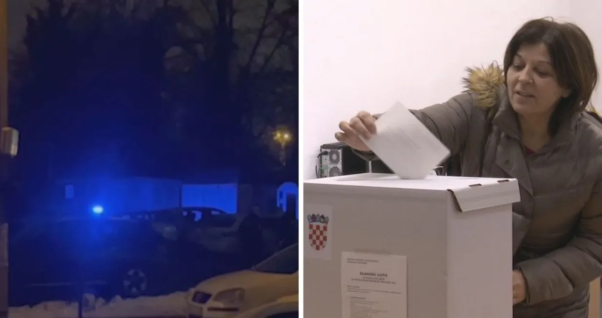 Policija pred restoranom/Izbori u Hrvatskoj/O Kanal