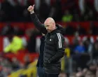 epa10393031 Manchester United manager Erik ten Hag reacts during the FA Cup third round match between Manchester United and Everton in Manchester, Britain, 06 January 2023. EPA/Peter Powell EDITORIAL USE ONLY. No use with unauthorized audio, video, data, fixture lists, club/league logos or 'live' services. Online in-match use limited to 120 images, no video emulation. No use in betting, games or single club/league/player publications