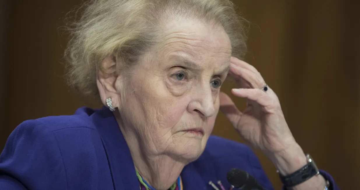 epa09845060 (FILE) - Former Secretary of State Madeleine Albright appears before the Senate Foreign Relations Committee hearing entitled 'The Road Ahead - US Interests, Values, and the American People', on Capitol Hill in Washington, DC, USA, 30 March 2017 (Reissued 23 March 2022). Former US Secretary of State Madeleine Albright died at the age of 84 on 23 March 2022. Albright was appointed by Former US President Bill Clinton during his second term to become the first woman in US history to head the State department. EPA/MICHAEL REYNOLDS *** Local Caption *** 53427732/Michael Reynolds