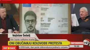 Vojislav Šešelj, Informer TV, protesti, lični podaci hrvatskog novinara, organizatori protesta, protesti u Srbiji, studenti/Prtsc