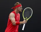 (250113) -- MELBOURNE, Jan. 13, 2025 (Xinhua) -- Davidovich Fokina of Spain celebrates during the men's singles 1st round match between Shang Juncheng of China and Davidovich Fokina of Spain at Australian Open tennis tournament in Melbourne, Australia, Jan. 13, 2025. (Xinhua/Ma Ping) Photo: Ma Ping/XINHUA