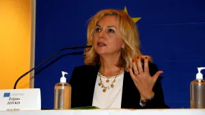 epa09555329 The head of the Electoral Observation Mission of the European Union in Honduras, Zeljana Zovko, speaks during a press conference in a hotel in Tegucigalpa, Honduras, 30 October 2021. Zovko asked the political parties and candidates this 30 October to respect the results of the general elections on 28 November 2021 in Honduras and the institutional framework of the National Electoral Council (CNE). The MEP, who arrived in Tegucigalpa on 28 October, said that organizing elections in a pandemic and that the effects of tropical storms Eta and Iota, which hit Central America last November, 'pose a great challenge'. EPA/Humberto Espinoza/Humberto Espinoza