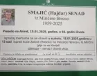 Senad Smajić - smrtovnica/