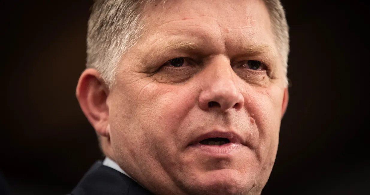 epa09914053 Slovakia's former prime minister and chair of Smer party Robert Fico during a press conference during a Parliament session to approve a request by the prosecutor's office to take him into police custody, in Bratislava, Slovakia, 28 April 2022. Fico stands accused of a number of crimes, with the allegations against him dating back to the time when he served as prime minister. His one-time right-hand man and former interior minister Kalinak was also charged as part of a police operation codenamed Twilight. EPA/JAKUB GAVLAK/Jakub Gavlak