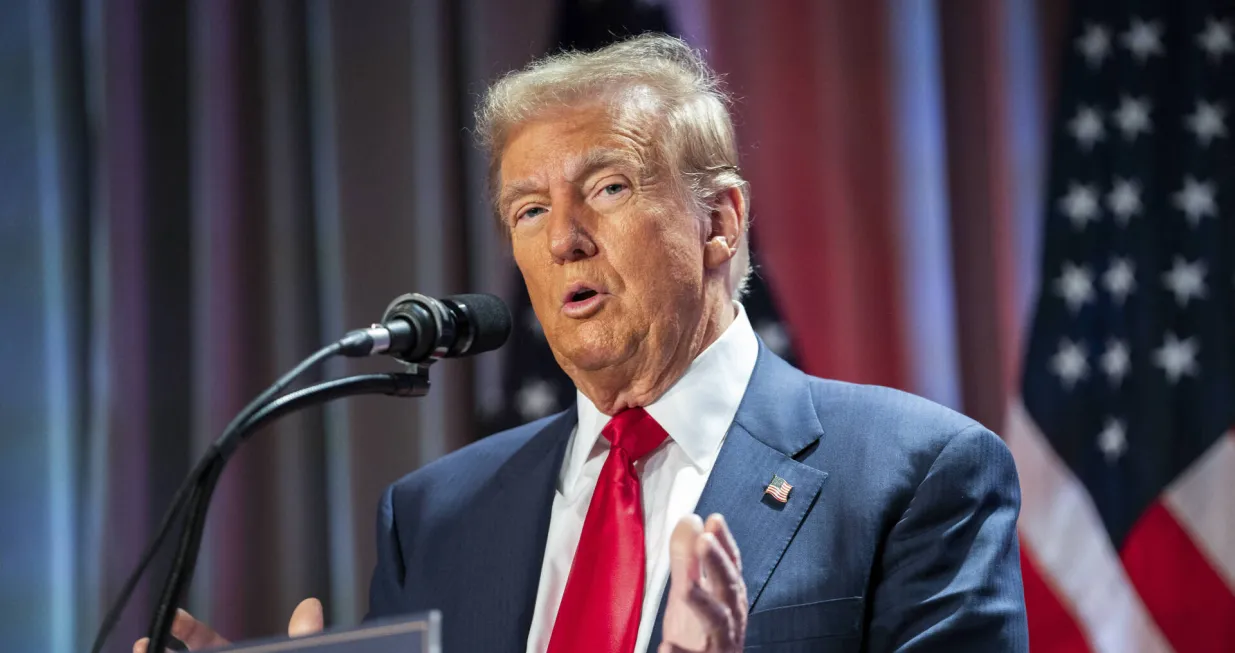 United States President-elect Donald J. Trump speaks during a meeting with House Republicans at the Hyatt Regency Hotel in Washington, DC, USA on November 13, 2024. Photo by Allison Robbert/Pool via CNP/ABACAPRESS.COM Photo: CNP/ABACA/ABACA/Cnp/abaca/abaca