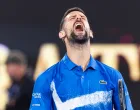 Jan 17, 2025; Melbourne, Victoria, Australia; Novak Djokovic of Serbia celebrates during his match against Tomas Machac of Czech Republic in the third round of the men's singles at the 2025 Australian Open at Melbourne Park. Mandatory Credit: Mike Frey-Imagn Images/Sipa USA Photo: Imagn Images/SIPA USA