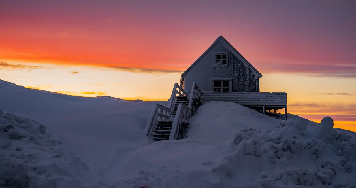 epa09112940 A view of a Sunset in Nuuk, Greenland, 02 April 2021 (Issued 03 April 2021). The Danish autonomous territory Greenland will hold parliamentary elections on 06 April 2021. EPA/Emil Helms DENMARK OUT/Emil Helms