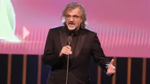 epa09605931 Jury president, Serbian film director Emir Kusturica speaks during the opening ceremony of the 43rd Cairo International Film Festival (CIFF), in Cairo, Egypt, 26 November 2021. The CIFF runs from 26 to 05 December. EPA/KHALED ELFIQI/Khaled Elfiqi